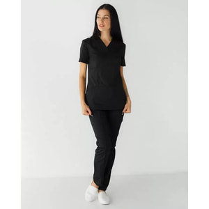 Костюм медичний з принтом Топаз жіночий колір чорний розмір 58