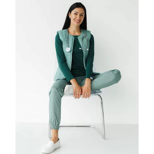 Жилетка медична утеплена Женева жіноча колір молочний розмір 56-58