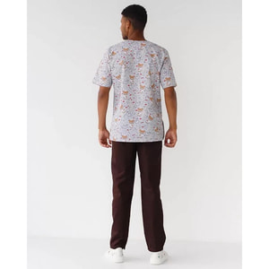 Костюм медичний чоловічий з принтом Гранит Bear gray розмір 52