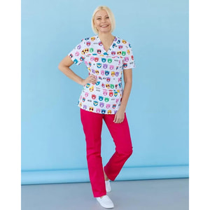 Костюм медичний жіночий з принтом Топаз Cats colored розмір 44