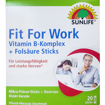 Вітаміни SUNLIFE (Санлайф) Fit For Work Для роботи для працездатності та міцних нервів стіках 20 шт