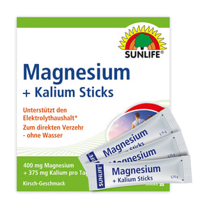 Вітаміни SUNLIFE (Санлайф) Magnesium + Kalium Sticks Магнезіум + Калій для відновлення електролітного балансу в стіках 20 шт