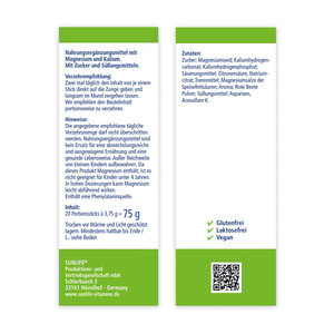 Вітаміни SUNLIFE (Санлайф) Magnesium + Kalium Sticks Магнезіум + Калій для відновлення електролітного балансу в стіках 20 шт