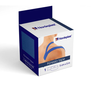 Пластир медичний кінезіо тейп Nordeplast (Нордепласт) колір синій темний розмір 5 м х 5 см 1 шт