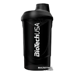Шейкер бутылка пластиковая BIOTECHUSA (Байотек) Wawe Panther Black для приготовления и хранения коктейлей 600 мл