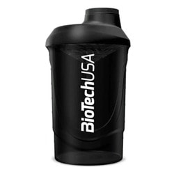 Шейкер пляшка пластикова BIOTECHUSA (Байотек) Wawe Panther Black для приготування та зберігання коктейлів 600 мл