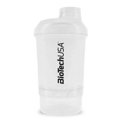 Шейкер пляшка пластикова BIOTECHUSA (Байотек) Wawe + Opal White для приготування та зберігання коктейлів 300 мл