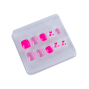 Нігті накладні LUKKY (Лакі) дитячі на липкій основі багаторазового використання Pinky 10 шт