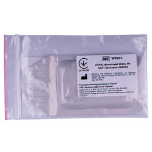 Шовний матеріал що розсмоктується Вікрил розмір USP 1 довжина 2.5 м, без голки артикул W9001