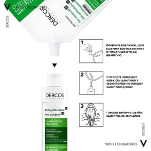 Шампунь для волос VICHY (Виши) Деркос против перхоти для нормальных, жирных волос и раздраженной кожи головы 500 мл