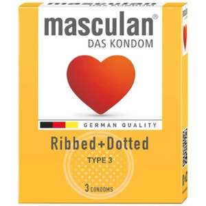 Презервативи латексні MASCULAN (Маскулан) Ribbed+Dotted 3 шт