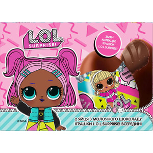 Набор из двух яиц L.O.L. SURPRISE! из молочного шоколада с игрушкой внутри