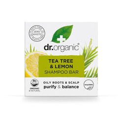 Шампунь для волосся DR.ORGANIC (Др. Органік) з екстрактом чайного дерева та лимон твердий 75 г
