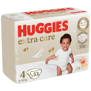 Підгузки для дітей HUGGIES (Хагіс) Extra Care (Екстра Кейр) 4 від 8 до 16 кг 33 шт