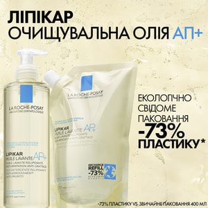 Масло для ванны и душа La Roche-Posay (Ля Рош-Позе) Липикар AP+ (АП+) средство очищающее липидовосстан. для младенцев, детей и взрослых рефил 400 мл