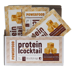 Протеїновий коктейль для спортсменов POWERFOOD (Паверфуд) Карамель порошок в пакетиках по 25 г упаковка 10 шт