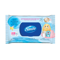 Папір туалетний вологий SMILE (Смайл) дитячий 44 шт