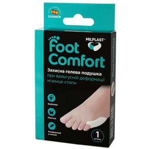 Бандаж (подушка гелевая) для вальгусной деформации мизинца стопы MILPLAST (Милпласт) Foot Comfort (Фут Комфорт) размер универсальный 1 шт