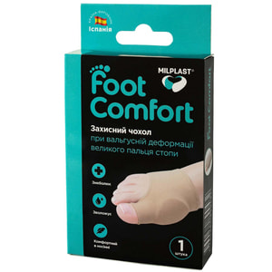Чехол защитный при вальгусной деформации большого пальца MILPLAST (Милпласт) размер универсальный 1 шт
