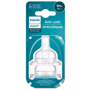 Соска силіконова AVENT (Авент) SCY762/02 Anti-Colic повільний потік для дітей з 1-го місяця 2 шт
