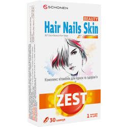Витамины ZEST (Зест) Beauty Hair, Nails, Skin (Бьюти Волосы, Ногти, Кожа) капсулы комплекс витаминов для красоты и здоровья 30 шт