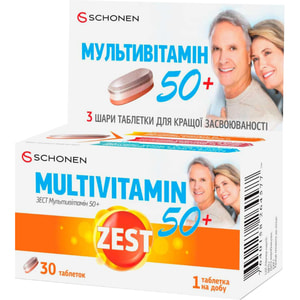 Витамины ZEST (Зест) Multivitamin 50 + (Мультивитамин) сбалансированный комплекс таблетки 30 шт