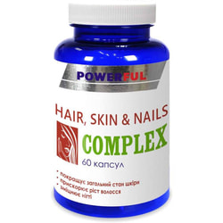 Комплекс Кожа, волосы, ногти POWERFUL (Поверфул) капсулы для улучшения состояния кожи, волос, ногтей банка 60 шт