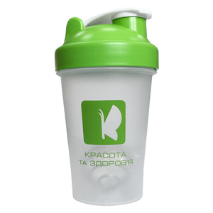 Шейкер бутылка с шариком POWERFOOD (Паверфуд) для приготовления и хранения коктейлей 400 мл
