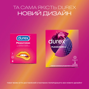 Презервативы латексные с силиконовой смазкой DUREX (Дюрекс) Pleasuremax с ребрами и точками 3 шт