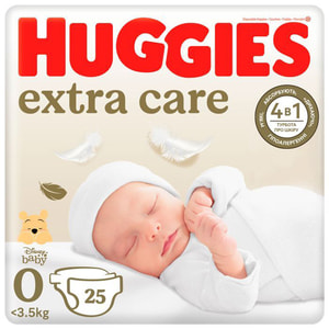 Подгузники для детей HUGGIES (Хаггис) Extra Care (Экстра Кейр) 0 до 3,5 кг 25 шт
