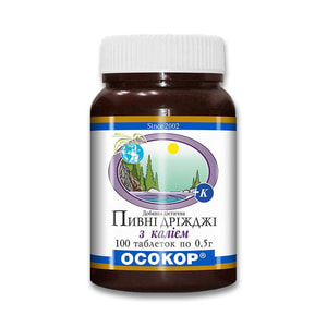 Дрожжи пивные общеукрепляющие с калием таблетки 100 шт Осокор