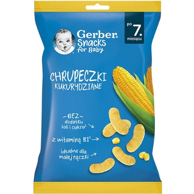 Снеки кукурузные NESTLE GERBER (Нестле Гербер) с классическим вкусом с 7 месяцев 28 г