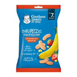 Снеки кукурузные NESTLE GERBER (Нестле Гербер) с клубникой та бананом с 7 месяцев 28 г