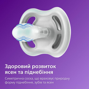 Пустышка силиконовая AVENT (Авент) SCF085/61 Ultra air с декором от 6 до 18 месяцев синий с фиолетовым 2 шт