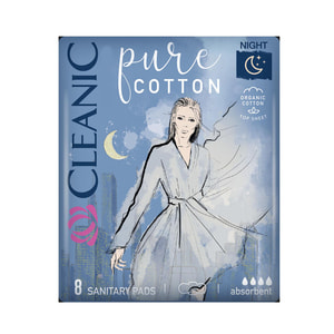 Прокладки гігієнічні CLEANIC (Клінік) нічні Pure 10 шт