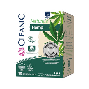 Прокладки гигиенические CLEANIC (Клиник) ночные Naturals Hemp 10 шт