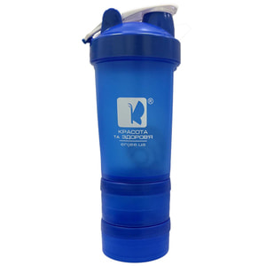 Шейкер бутылка с шариком и контейнером POWERFOOD (Паверфуд) для приготовления и хранения коктейлей 500 мл