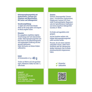 Витамины SUNLIFE (Санлайф) Hyaluron Direkt Sticks с гиалуроновой кислотой для улучшения состояния кожи, волос и ногтей в стиках 20 шт