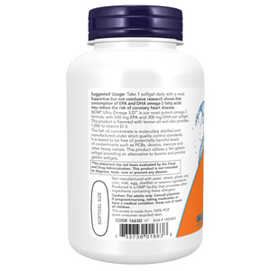 Ультра Омега TRI-3D NOW (Нау) Ultra Omega 1200 3-D капсулы мягкие рыбий жир омега-3 с витамин D3 флакон 90 шт