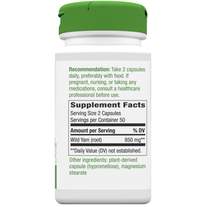 Дикий ямс NATURE’S WAY (Натурес Вей) Wild Yam капсули для підтримки жіночого здоров'я флакон 100 шт