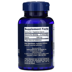 Глицин LIFE EXTENSION (Лайф Экстэншн) Glycine 1000 mg капсулы способствует здоровому сну по 1000 мг флакон 100 шт