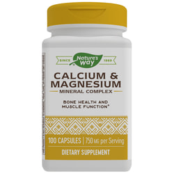 Кальцій-магній NATURE’S WAY (Натурес Вей) Calcium-Magnesium капсули для здоров'я кісток, зубів і функціонування м'язів флакон 100 шт
