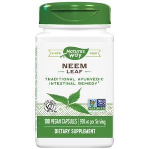 Лист німу NATURE’S WAY (Натурес Вей) Neem Leaf капсули покращують зір, обмін речовин, роботу шлунково-кишкового тракту та печінки флакон 100 шт