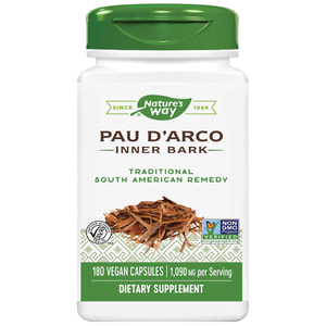 По Д'арко (Кора Муравьиного дерева) NATURE’S WAY (Натурес Вэй) Pau D'Arco Inner Bark капсулы оказывают антиоксидантную поддержку флакон 180 шт