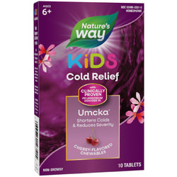 Таблетки жевательные NATURE’S WAY (Натурес Вэй) Umcka Coldcare Cherry Kids детские противопростудные 10 шт