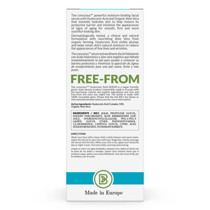 Сироватка для обличчя для нормальної та сухої шкіри THE CONSCIOUS (Коншес) з алое вера та гіалуронової кислоти зволожуюча 30 мл