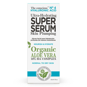 Сироватка для обличчя для нормальної та сухої шкіри THE CONSCIOUS (Коншес) з алое вера та гіалуронової кислоти зволожуюча 30 мл