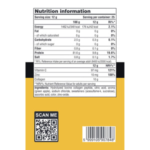 Коллаген PURE GOLD (Пьюр Голд) Collagen marha Green Apple порошок со вкусом зеленое яблоко для здоровья суставов, связок, сосудов и кожи 300 г