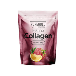 Колаген морський PURE GOLD (П'юр Голд) Collagen Hal Raspberry порошок зі смаком малини для здоров'я суглобів, зв'язок, судин та шкіри 150 г