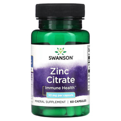 Цинка цитрат SWANSON (Свенсон) Zinc Citrate капсули підтримує імунну систему по  30 мг флакон 60 шт